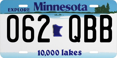MN license plate 062QBB