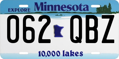 MN license plate 062QBZ