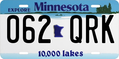MN license plate 062QRK