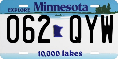MN license plate 062QYW