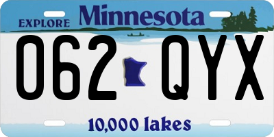 MN license plate 062QYX
