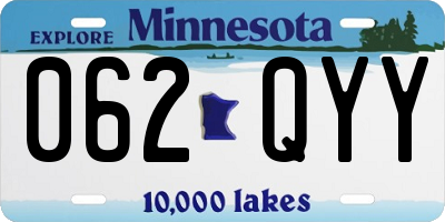 MN license plate 062QYY