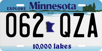 MN license plate 062QZA