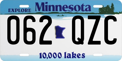 MN license plate 062QZC