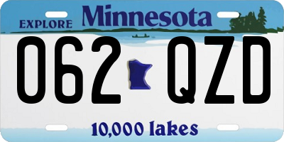 MN license plate 062QZD