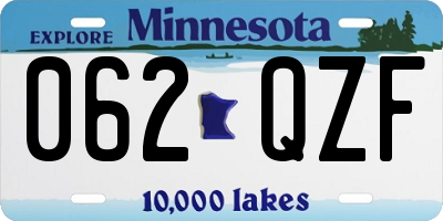 MN license plate 062QZF