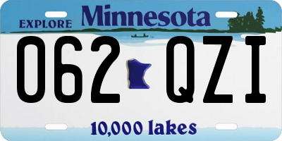 MN license plate 062QZI