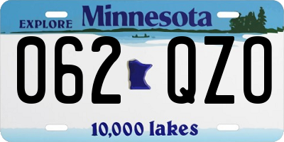 MN license plate 062QZO