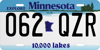 MN license plate 062QZR