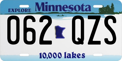 MN license plate 062QZS