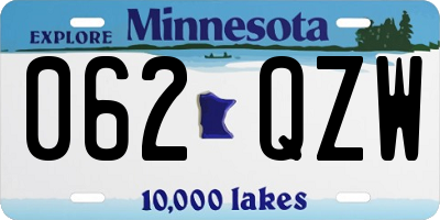 MN license plate 062QZW