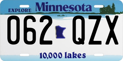 MN license plate 062QZX