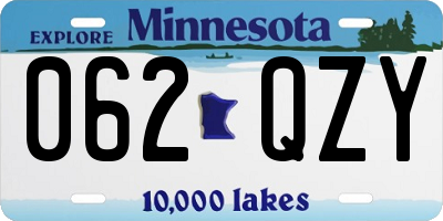 MN license plate 062QZY