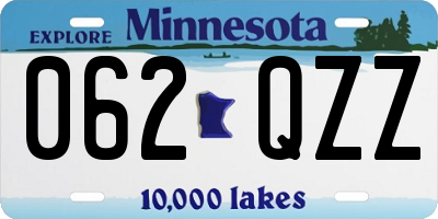 MN license plate 062QZZ