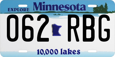 MN license plate 062RBG