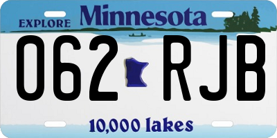 MN license plate 062RJB