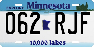 MN license plate 062RJF