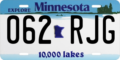 MN license plate 062RJG