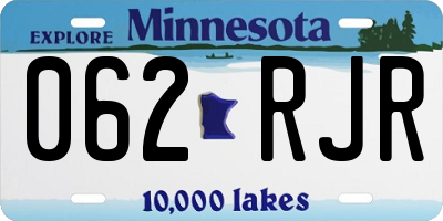 MN license plate 062RJR