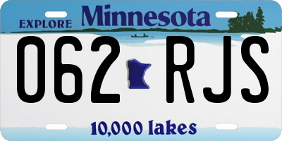 MN license plate 062RJS