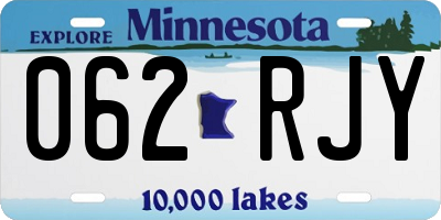 MN license plate 062RJY
