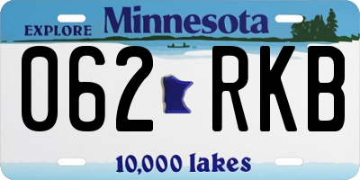 MN license plate 062RKB