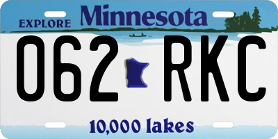 MN license plate 062RKC