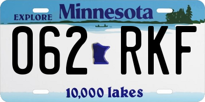 MN license plate 062RKF
