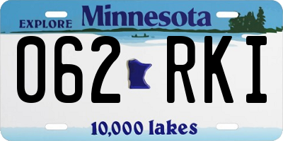 MN license plate 062RKI