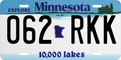 MN license plate 062RKK