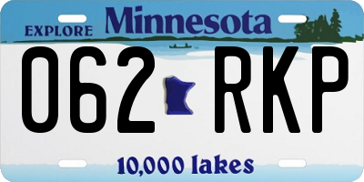 MN license plate 062RKP
