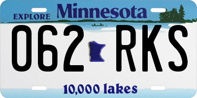 MN license plate 062RKS