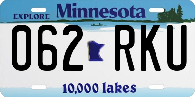 MN license plate 062RKU