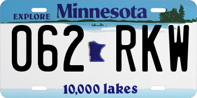 MN license plate 062RKW