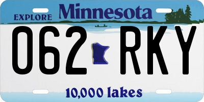 MN license plate 062RKY