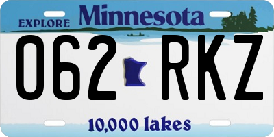MN license plate 062RKZ