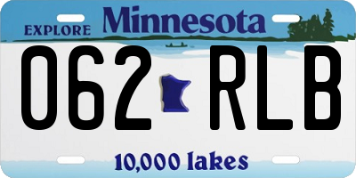 MN license plate 062RLB