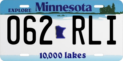 MN license plate 062RLI