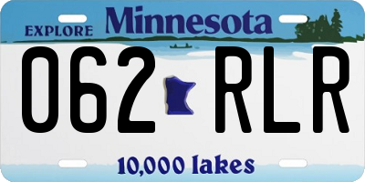 MN license plate 062RLR