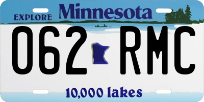 MN license plate 062RMC