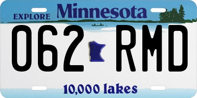 MN license plate 062RMD