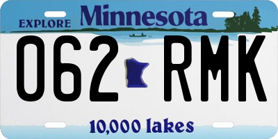 MN license plate 062RMK