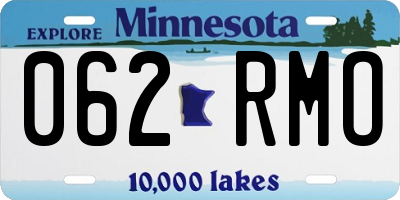 MN license plate 062RMO