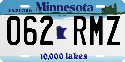 MN license plate 062RMZ