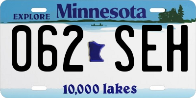 MN license plate 062SEH
