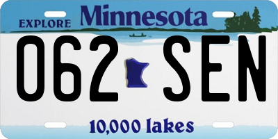 MN license plate 062SEN