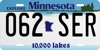 MN license plate 062SER