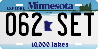 MN license plate 062SET