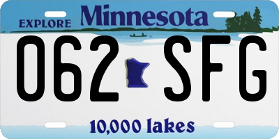 MN license plate 062SFG
