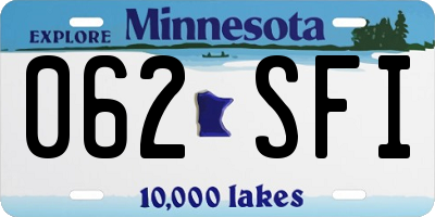 MN license plate 062SFI